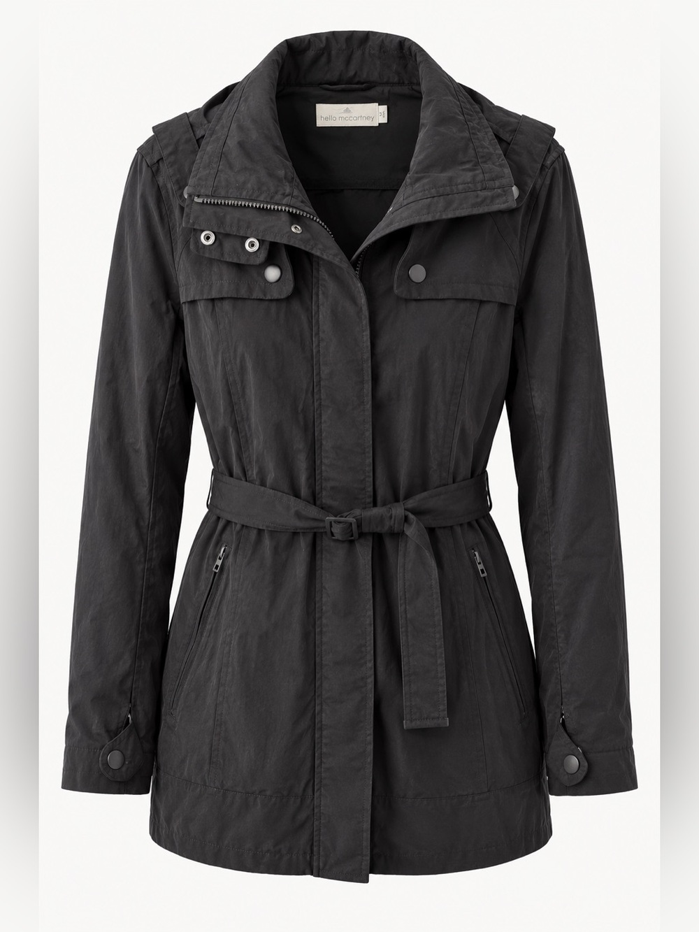adidas Stella McCartney Black Convertible Belted Field Jacket Utility